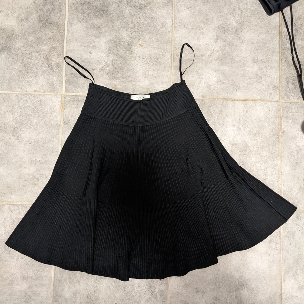 Milly Black Skater Mini Skirt for Cocktail
